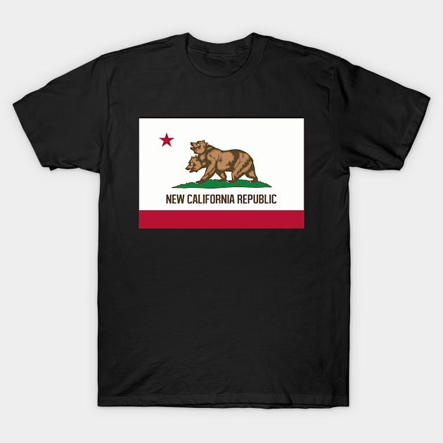 New California Republic Flag Two Headed Bear T-Shirt by Celestial Holding Co.